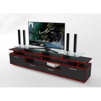 Тумба под телевизор ТВ Comfy Home Cinema черный+красный
