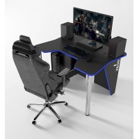 Геймерський ігровий стіл ZEUS IGROK-3 чорний+синій
