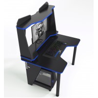 Геймерский игровой стол ZEUS IVAR-2 черный+синий