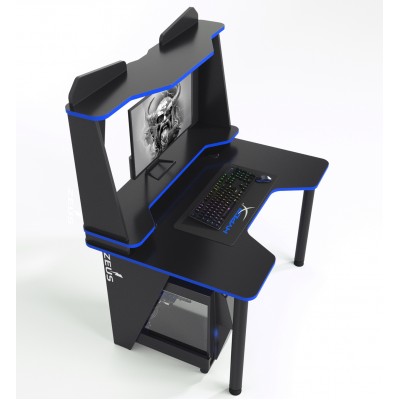 Геймерский игровой стол ZEUS IVAR-2 черный+синий