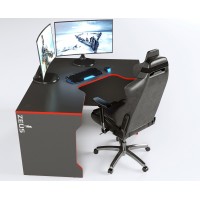 Геймерский игровой стол ZEUS TRON-2 черный+красный