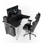 Геймерский игровой стол ZEUS IGROK-3 черный+белый