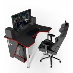 Геймерский игровой стол ZEUS IGROK-3 черный+красный