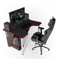Геймерский игровой стол ZEUS IGROK-3 черный+красный Геймерский игровой стол ZEUS IGROK-3 черный+красный