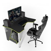 Геймерський ігровий стіл ZEUS IGROK-3 чорний+зелений
