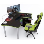 Геймерский игровой стол ZEUS IGROK-TOR черный+зеленый