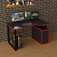 Геймерский игровой стол Rasin LOFT-18 красный