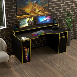 Геймерский игровой стол Rasin RS-27 черный+желтый