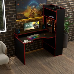 Геймерский игровой стол Rasin RS-31 черный+красный