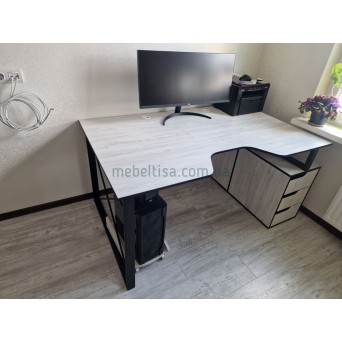 Геймерский лофт стол Rasin LOFT-18 аляска+черный изм