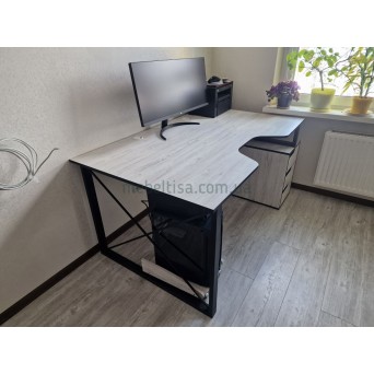 Геймерский лофт стол Rasin LOFT-18 аляска+черный изм