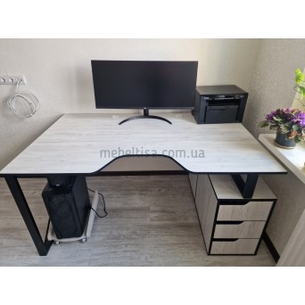 Геймерский лофт стол Rasin LOFT-18 аляска+черный изм