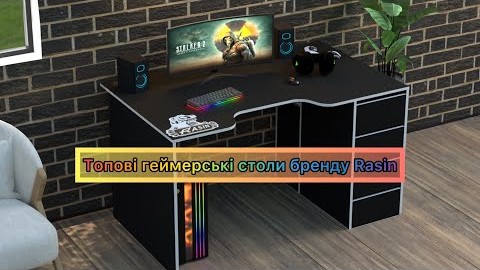 Геймерський стіл Rasin RS-33 чорний+білий від бренду Rasin