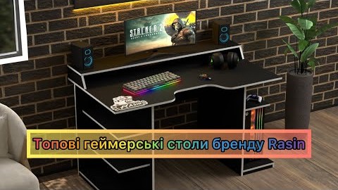 Геймерський стіл Rasin RS-29 чорний+білий від бренду Rasin
